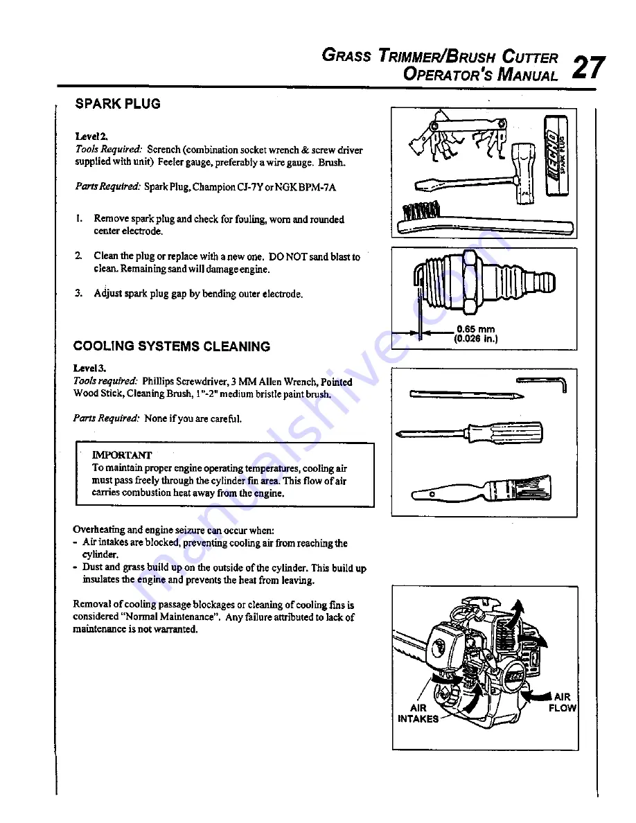 Echo SRM-2100SB Type 1 Operator'S Manual Download Page 27