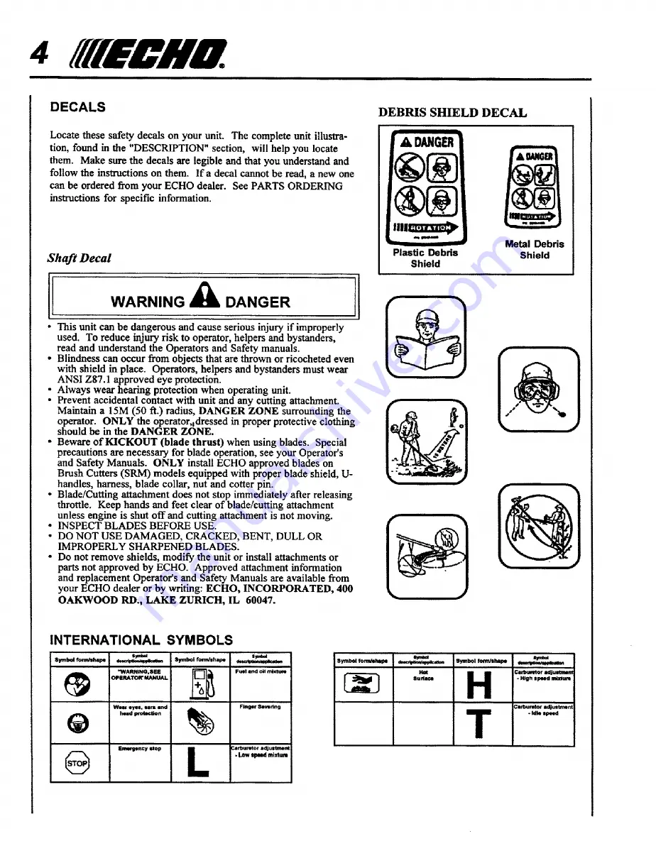 Echo SRM-2400 Operator'S Manual Download Page 4