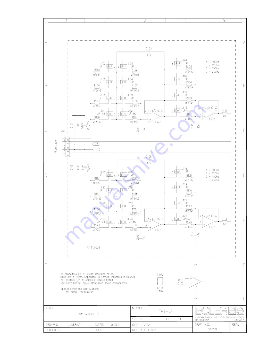 Ecler PAM1400 Service Manual Download Page 174