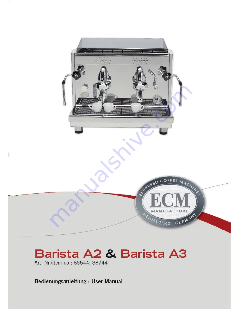 ECM Barista A2 Скачать руководство пользователя страница 1