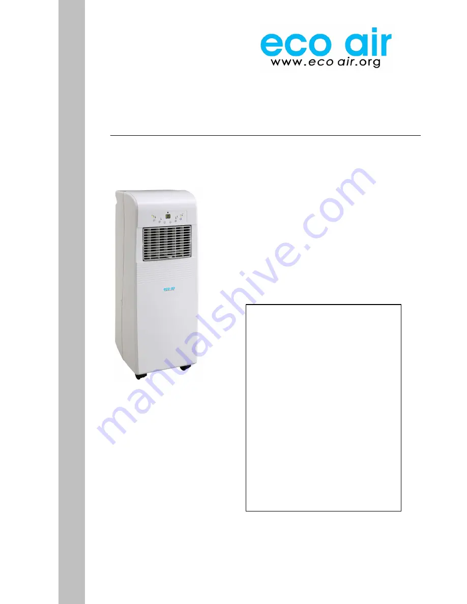 Eco Air ECO10P Installation And Operation Manual Download Page 1