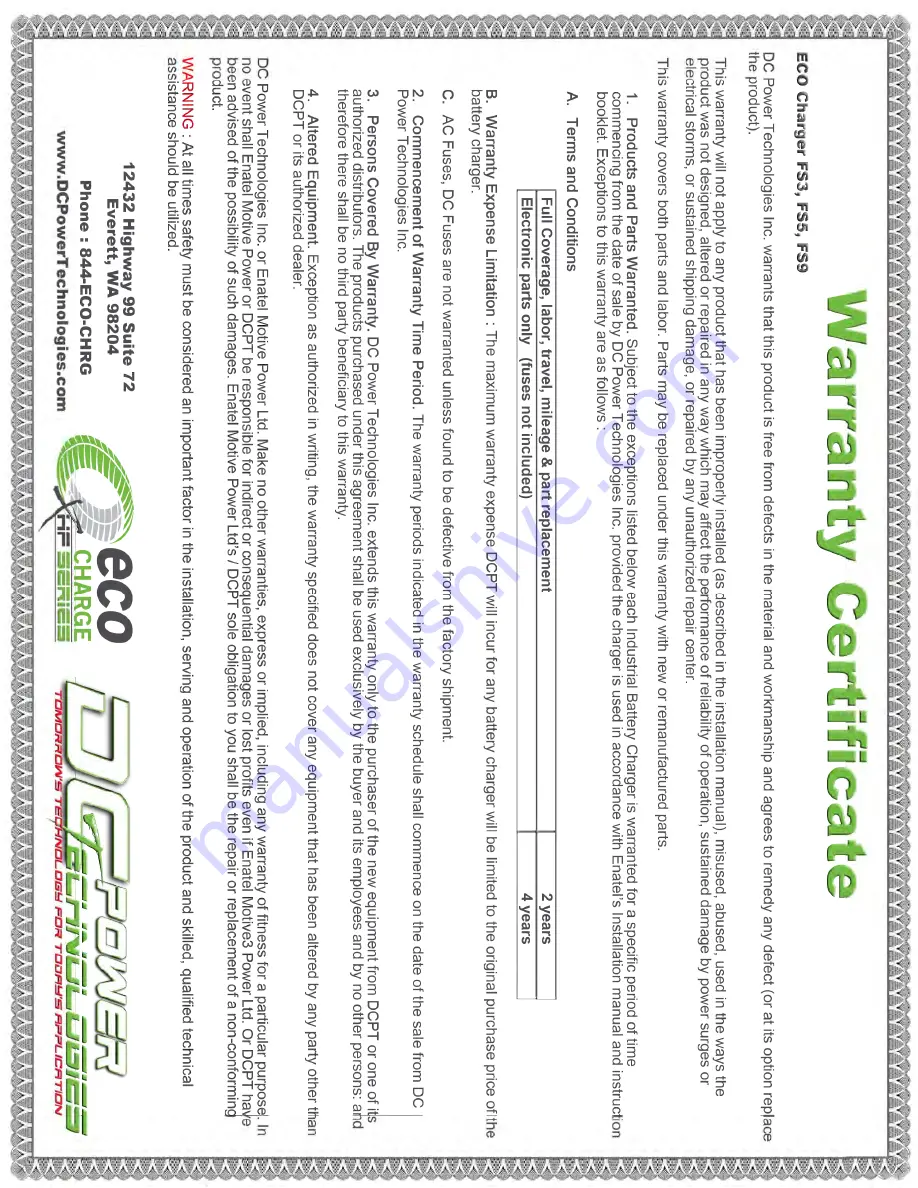 ECO Charge FS3 Operator/Installer Manual Download Page 27