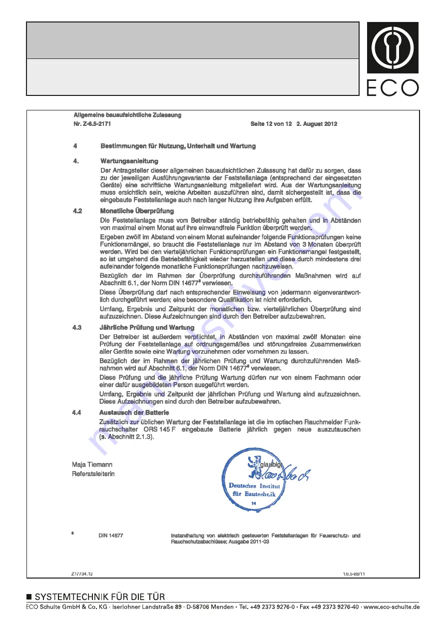 Eco FSA EFR 51 B Assembly Instruction Manual Download Page 12