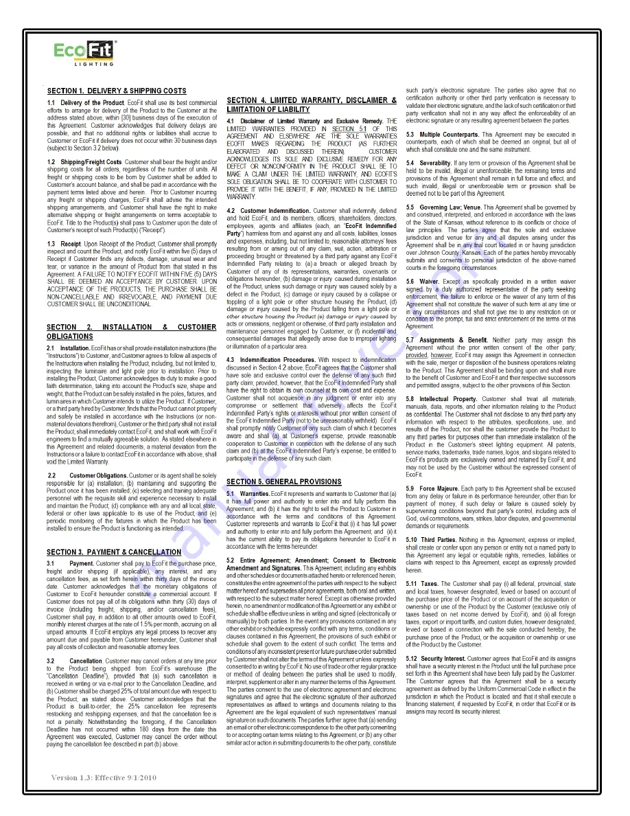 Ecofit DuraStreet Series Installation Instructions Manual Download Page 6