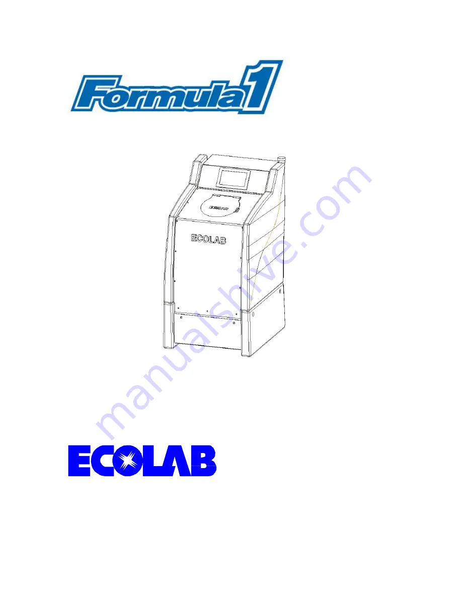 Ecolab Formula1 Installation & Operation Manual Download Page 1