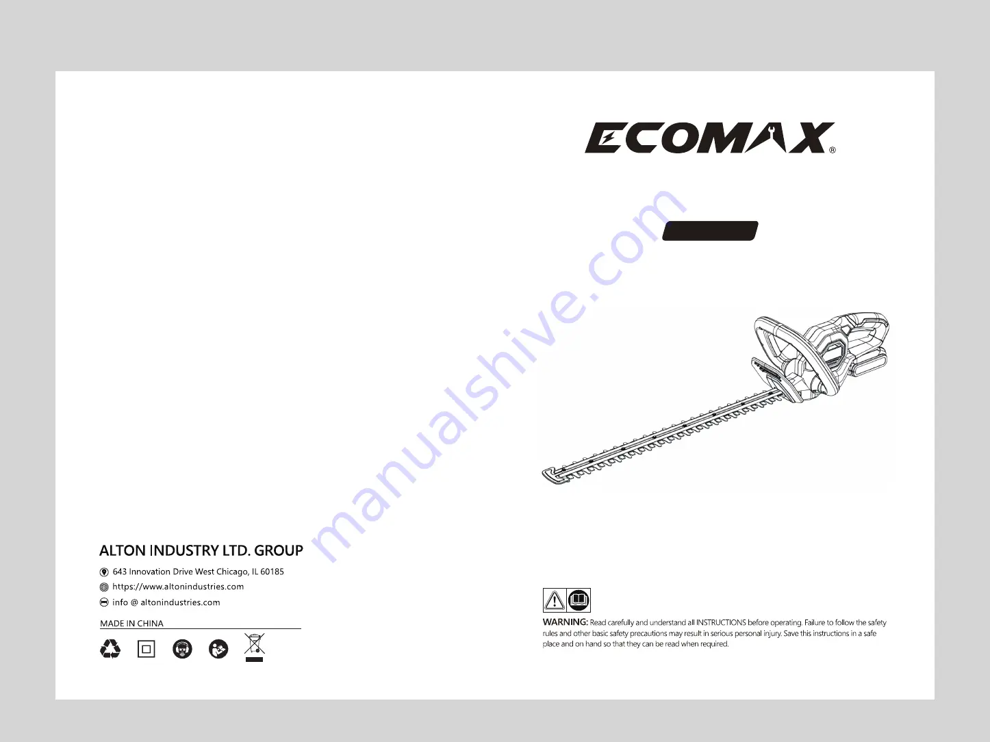 Ecomax ELG06 Instruction Manual Download Page 1