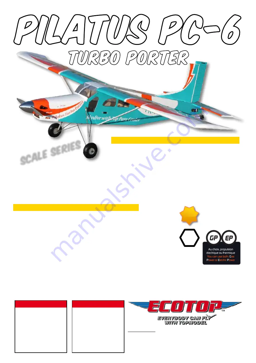 Ecotop PILATUS PC-6 TURBO PORTER Скачать руководство пользователя страница 1