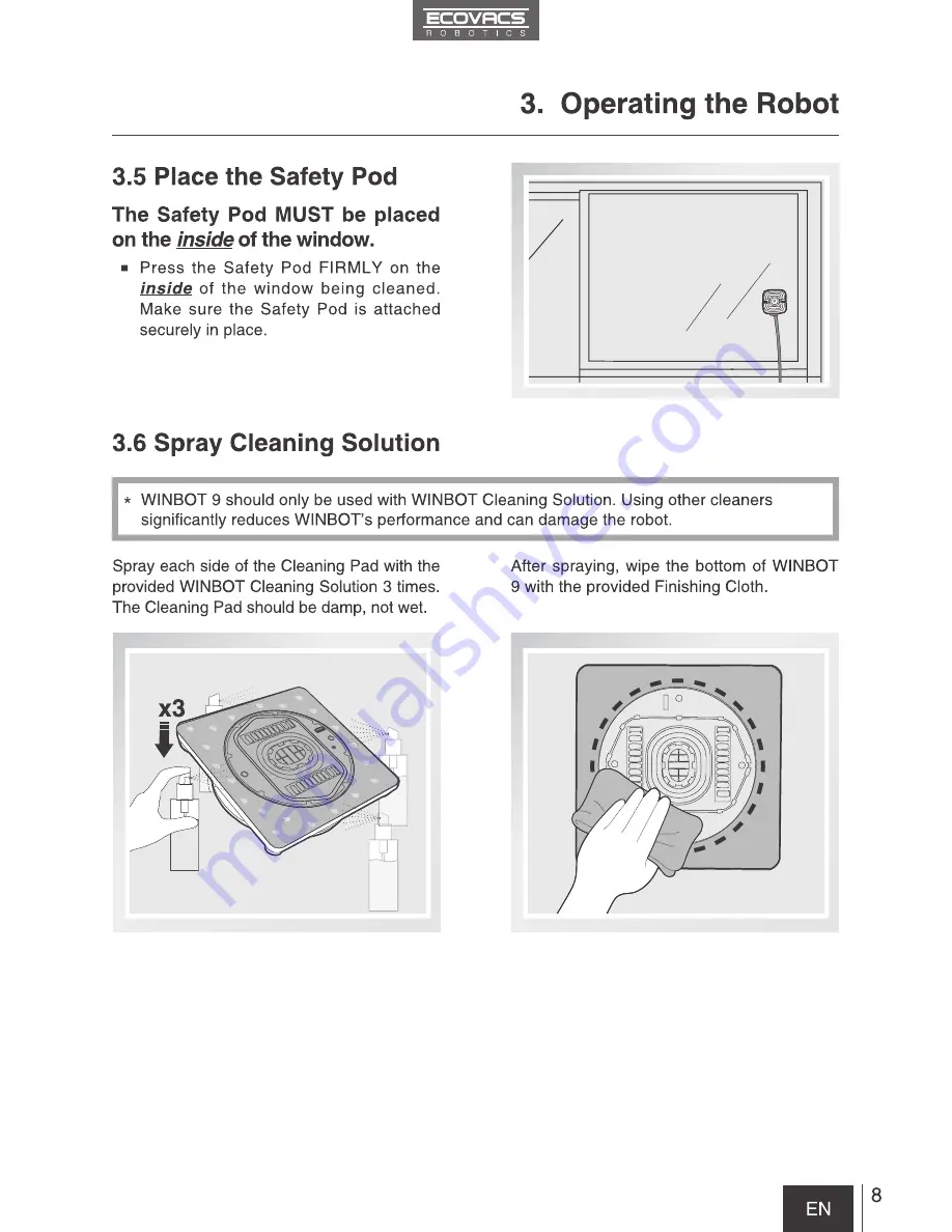 ECOVACS Winbot 9 Скачать руководство пользователя страница 11