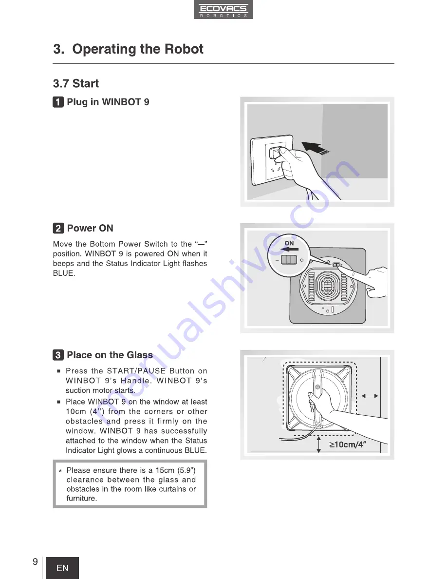 ECOVACS Winbot 9 Скачать руководство пользователя страница 12