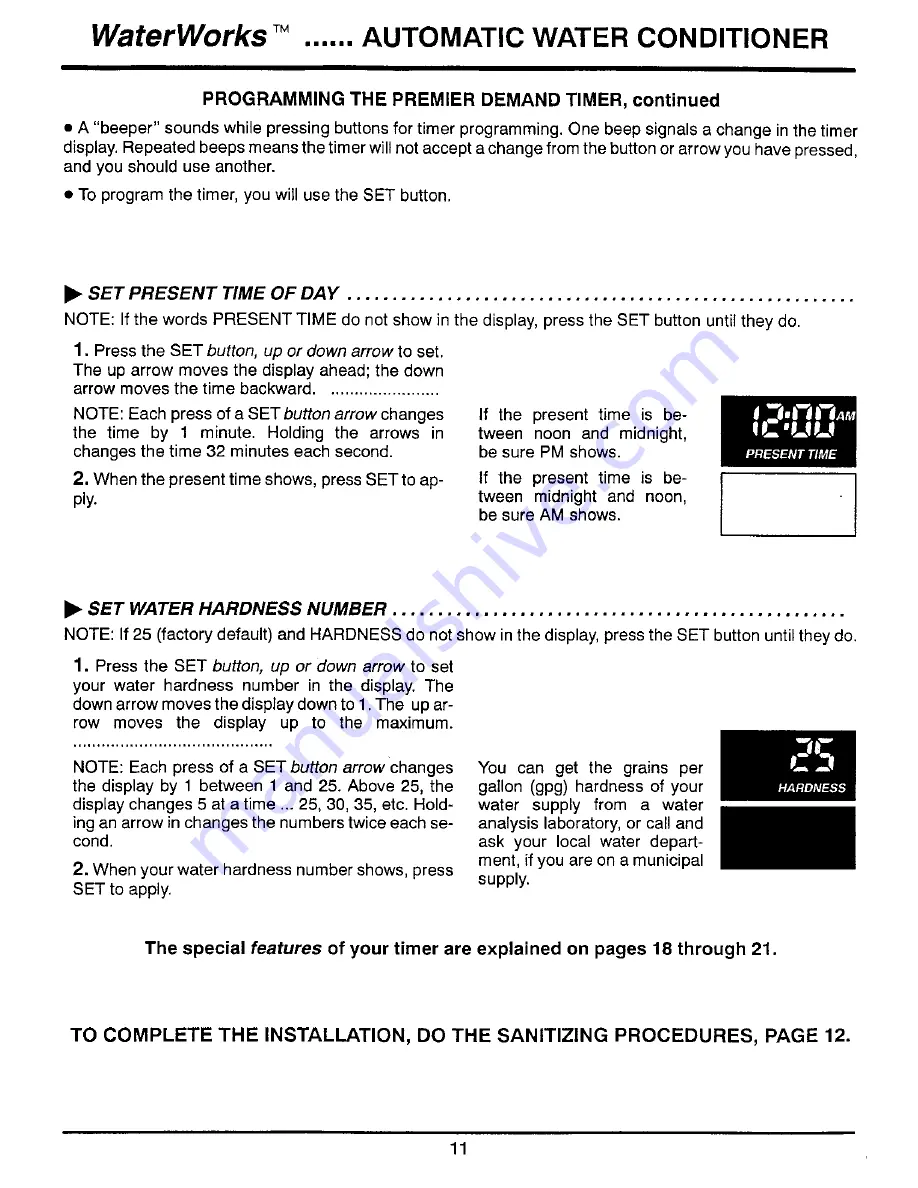 EcoWater Waterworks WS 2000 Installating And Operation Manual Download Page 11