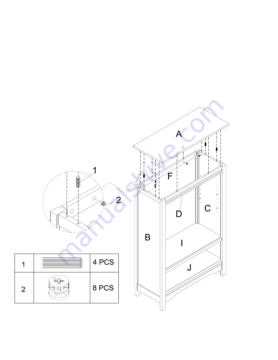 Eddie Bauer Langley Bookcase DA5673-3DR Assembly Manual Download Page 9