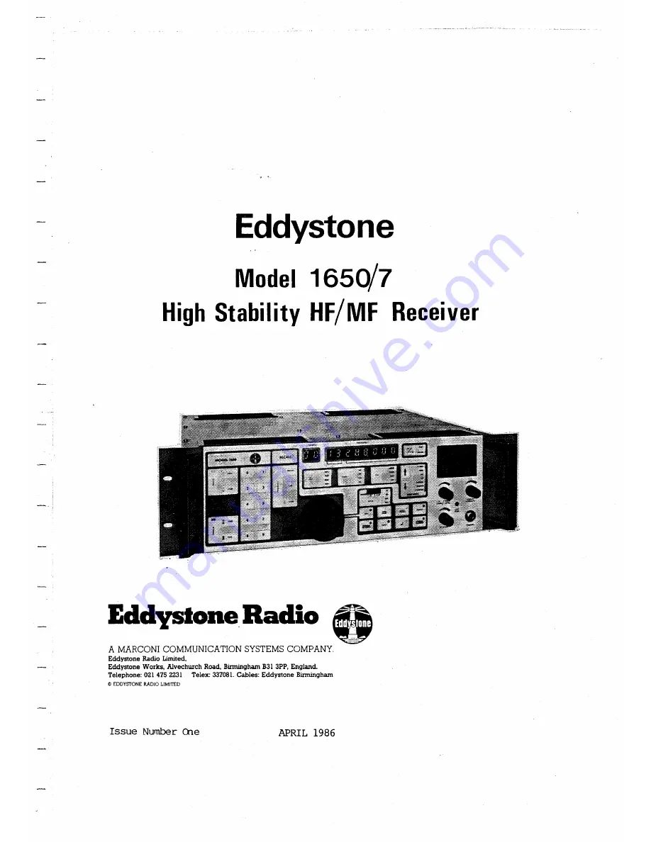 Eddystone 1650/7 Manual Download Page 1