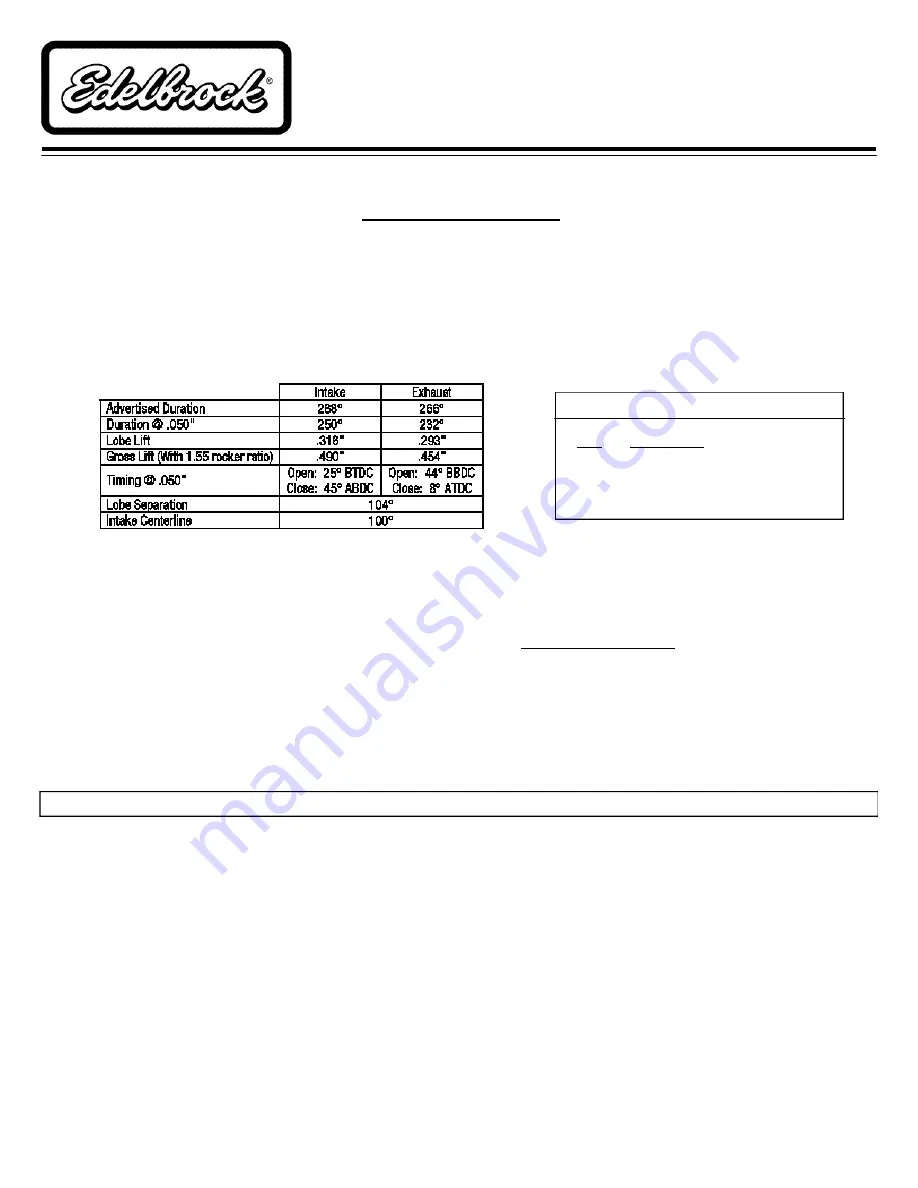 Edelbrock Honda/Acura B-Series 4730 Скачать руководство пользователя страница 1