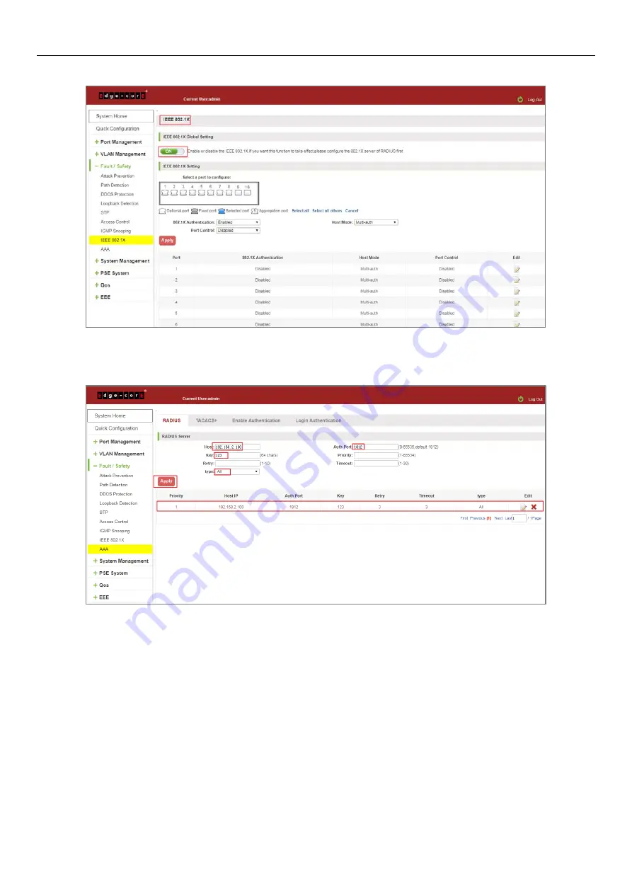 Edge-Core ECS2020 Series Web Management Manual Download Page 64