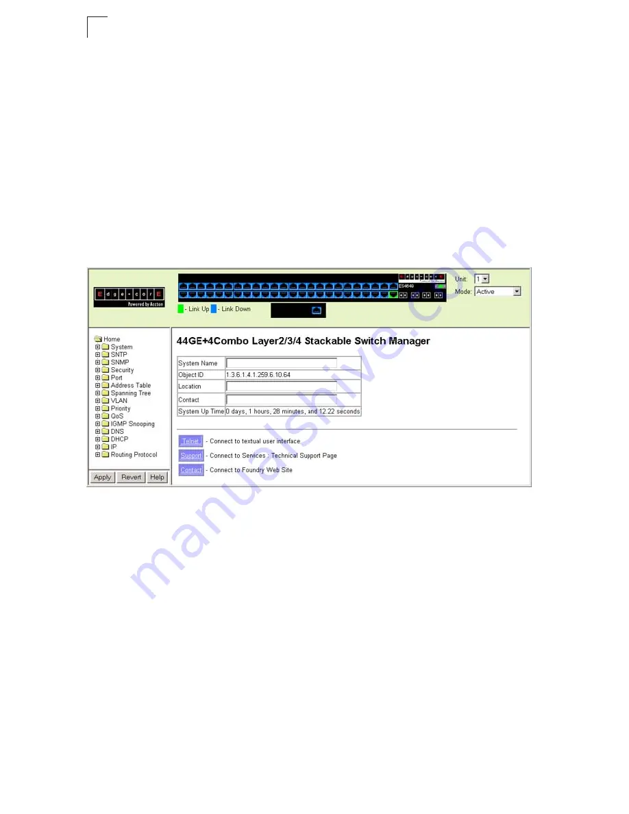 Edge-Core ES4625 Management Manual Download Page 54