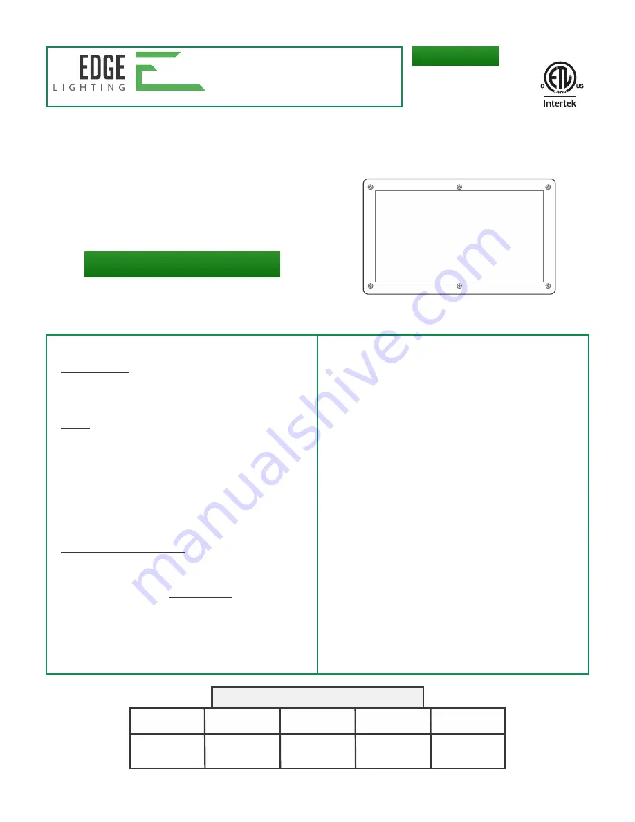 Edge Lighting PSB-30-12VDC Installation Instructions Manual Download Page 1