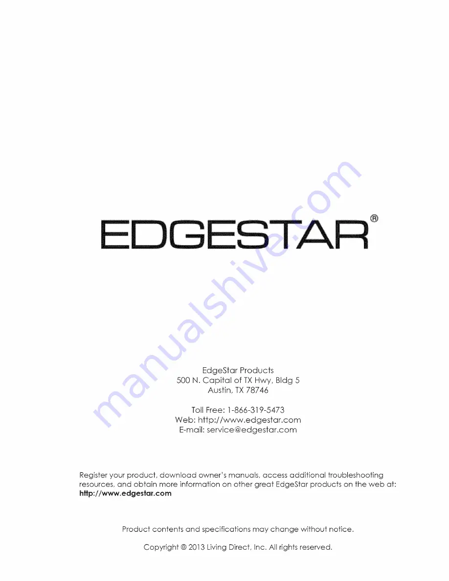 EdgeStar AP14003W Скачать руководство пользователя страница 22