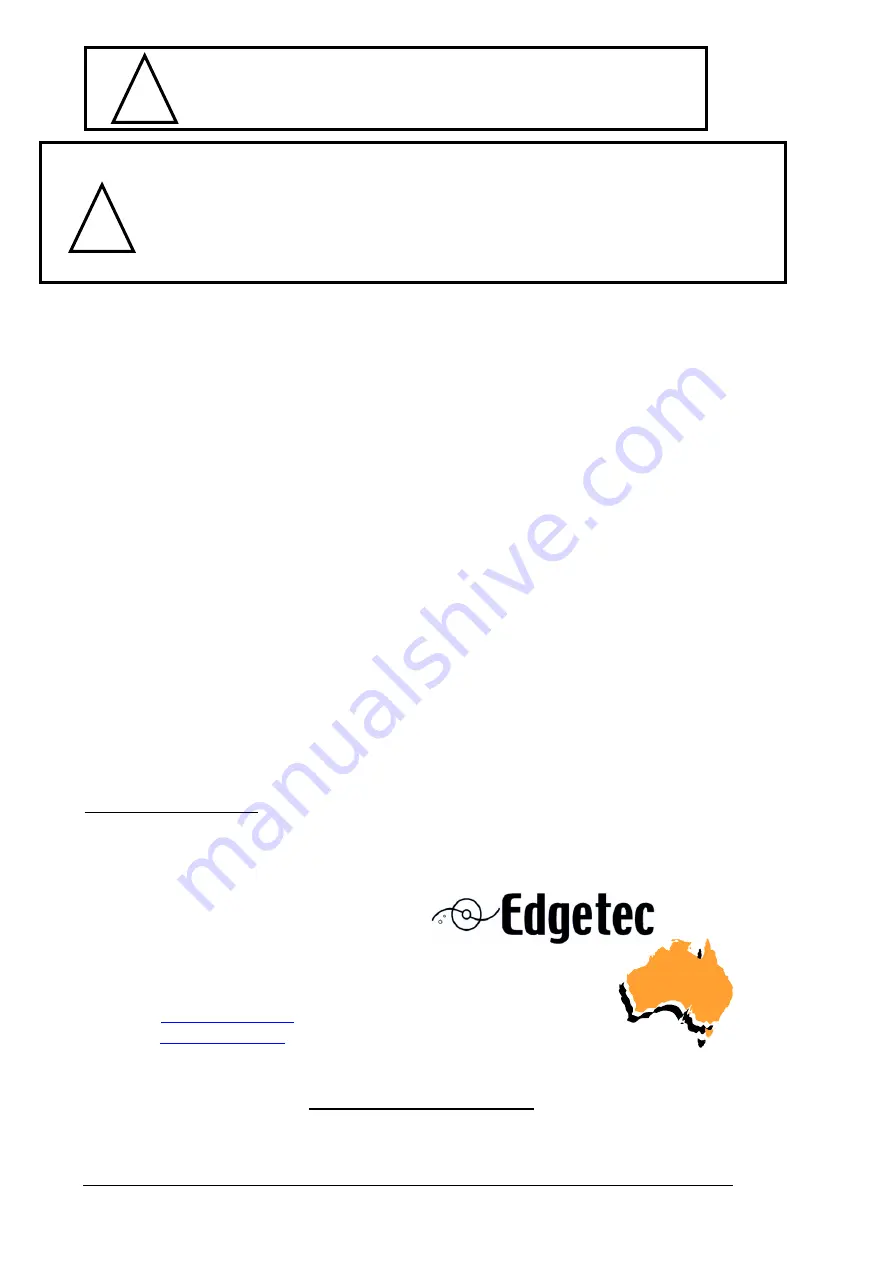 Edgetec TRIFLO Owner'S Manual Download Page 12