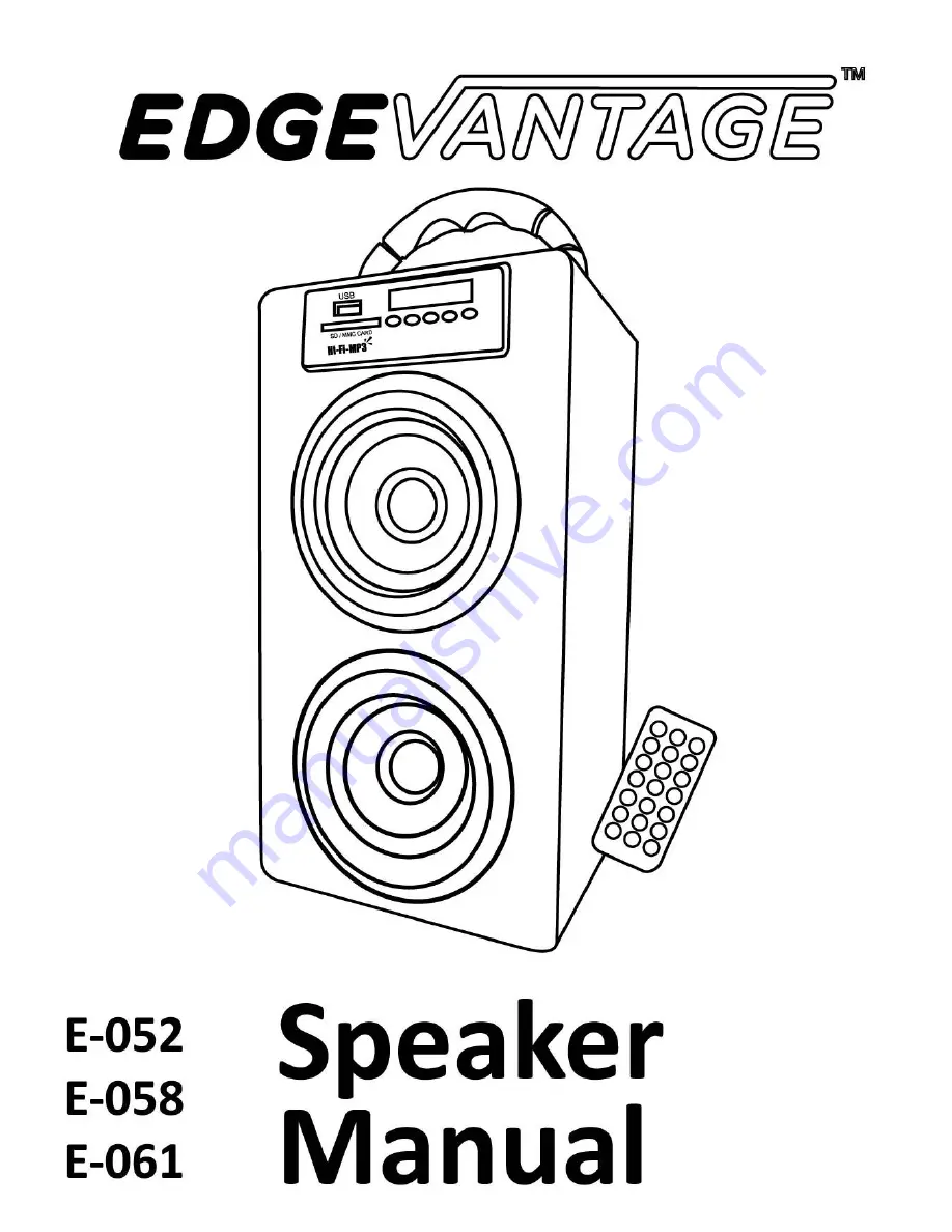 EdgeVantage E-052 User Manual Download Page 1