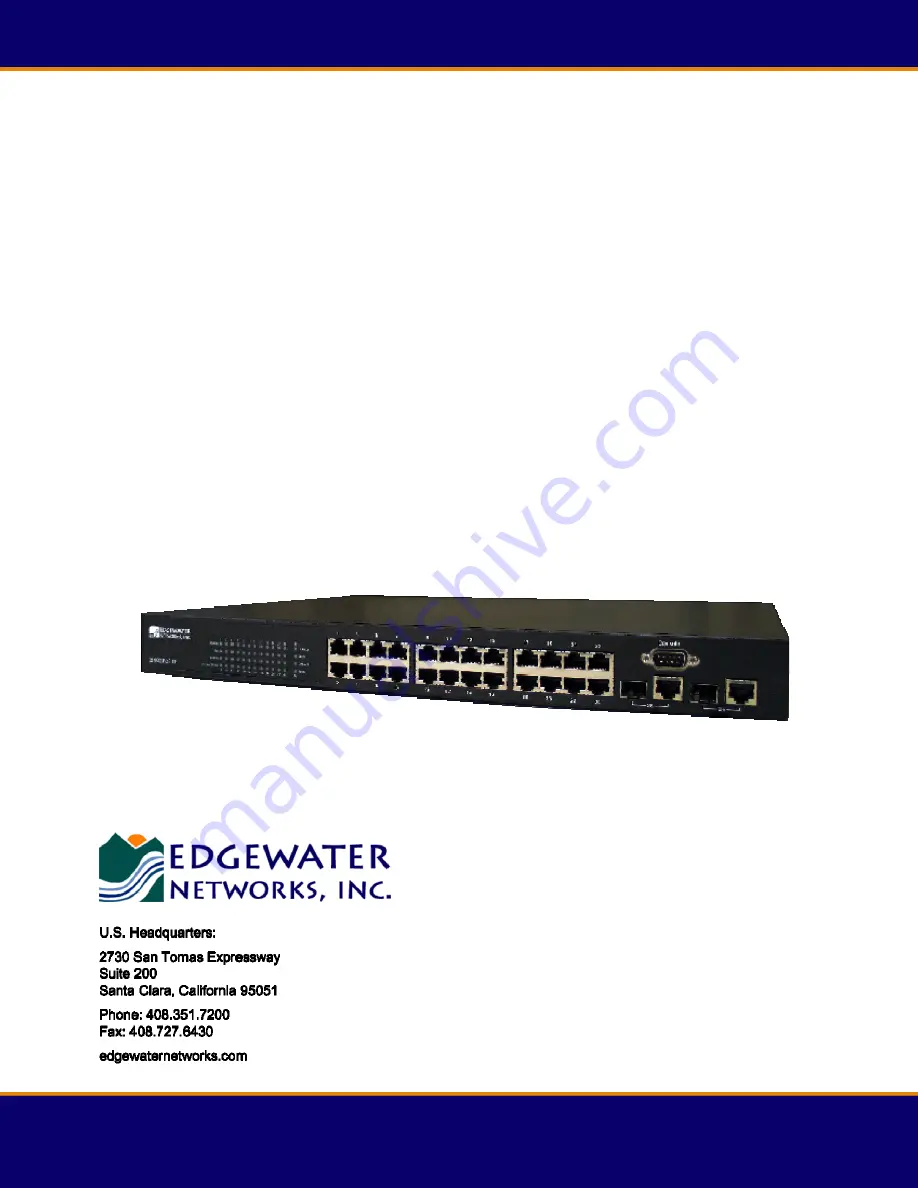 Edgewater Networks EdgeConnect 2402LFPoE Quick Start Manual Download Page 1