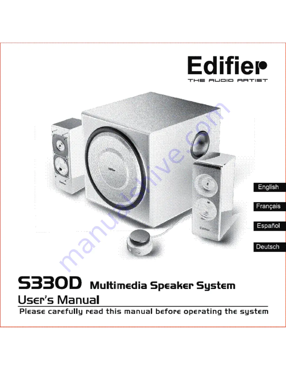 EDIFIER S330D Скачать руководство пользователя страница 1