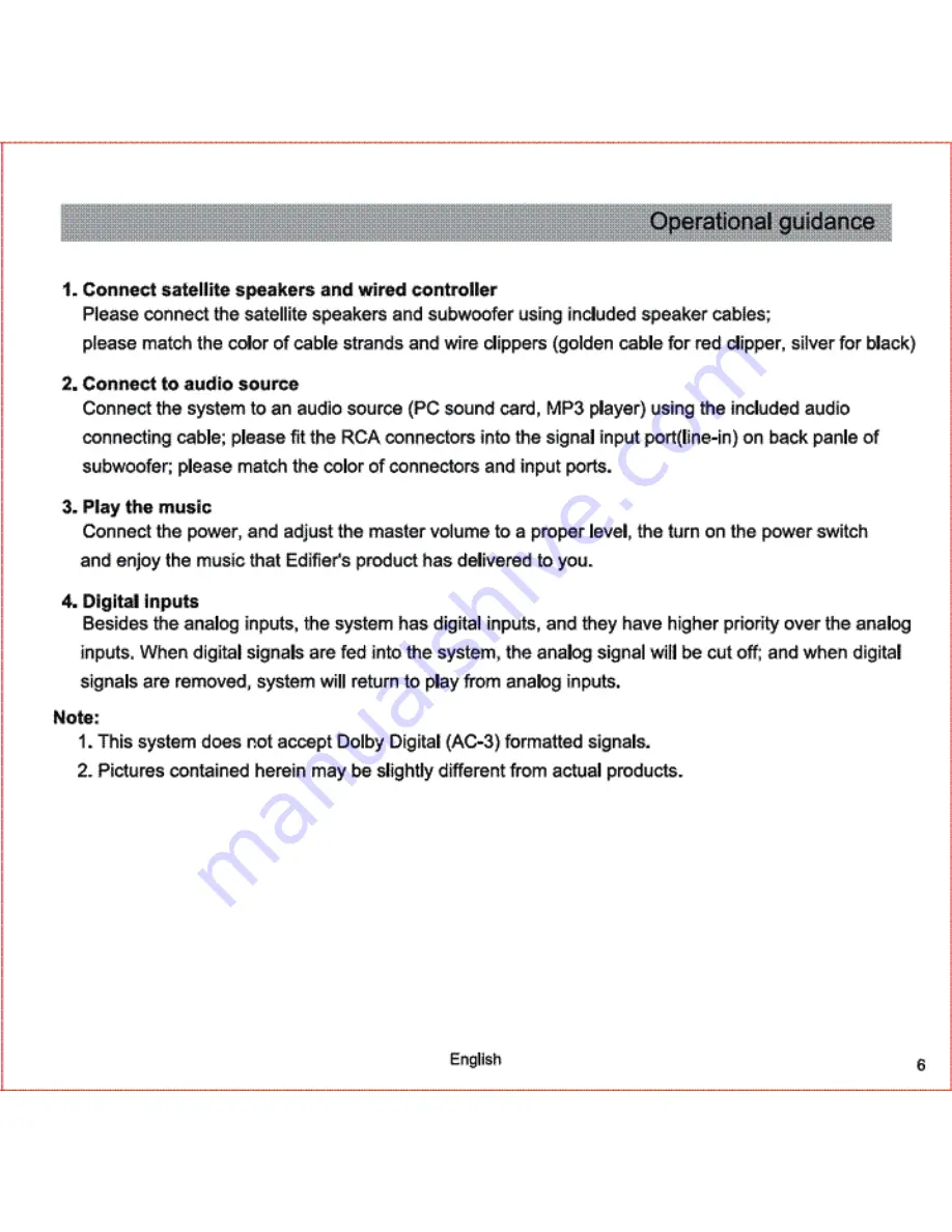 EDIFIER S330D User Manual Download Page 7