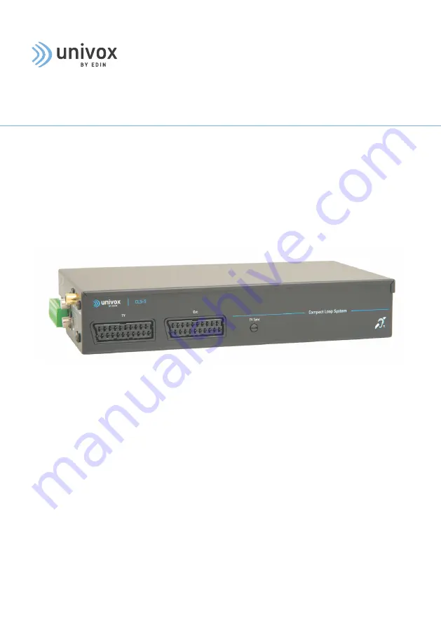 Edin Univox CLS-5 Installation Manual Download Page 1