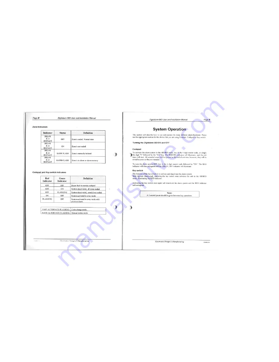 EDM Digitalarm 903 User & Installation Manual Download Page 5