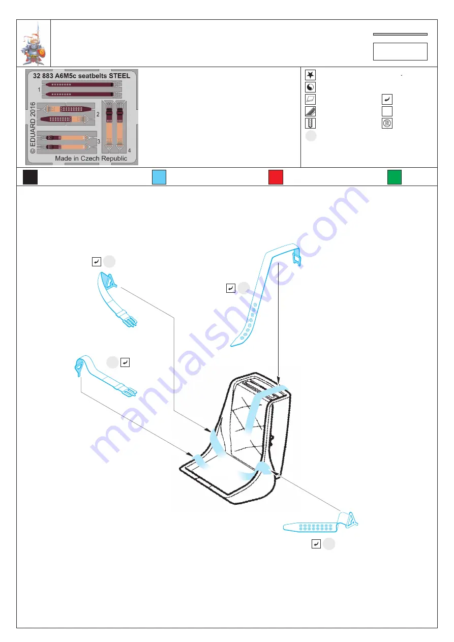 Eduard A6M5c seatbelts STEEL Скачать руководство пользователя страница 1