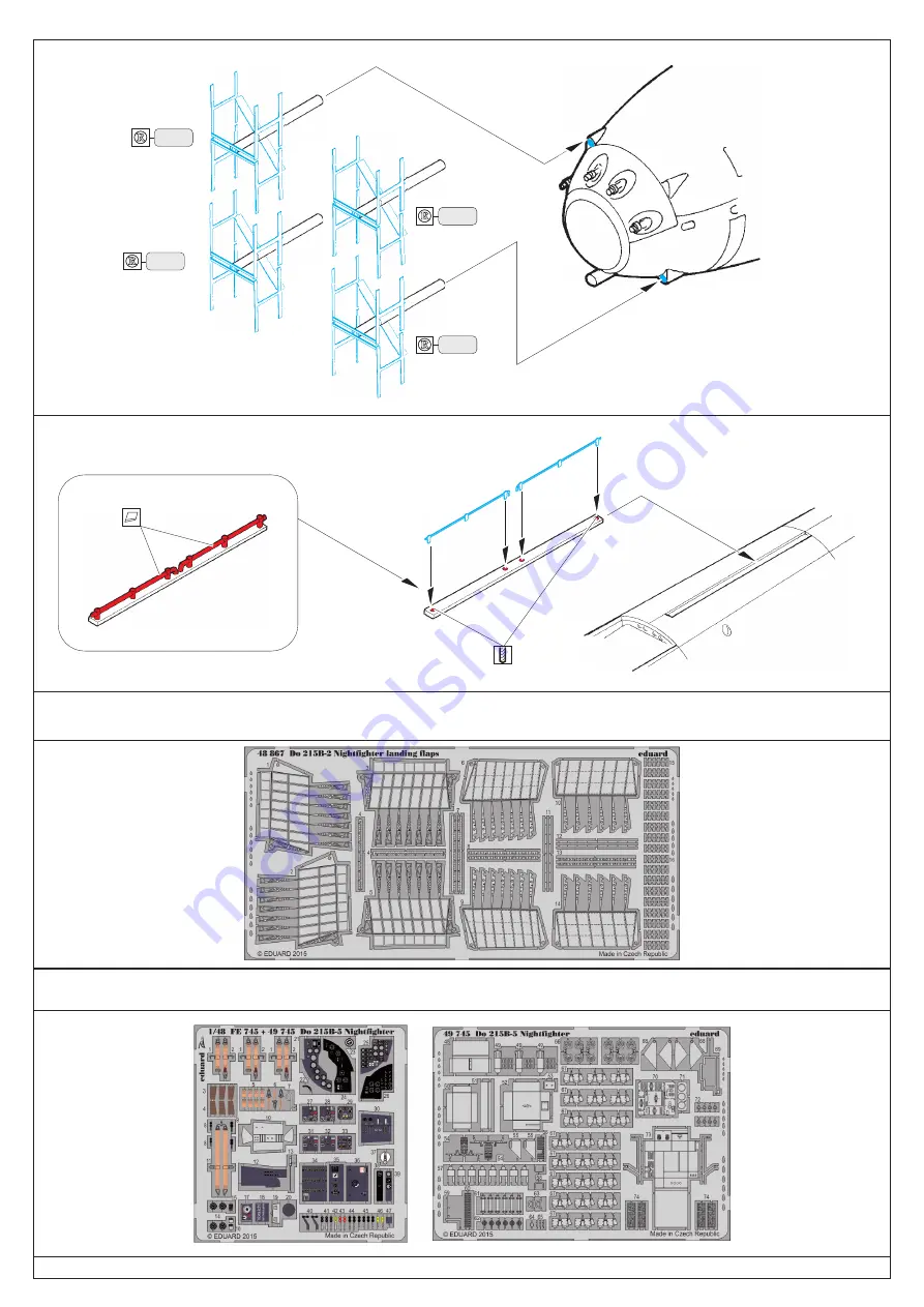 Eduard Do 215B-5 Nightfighter radar antennas Quick Start Manual Download Page 2