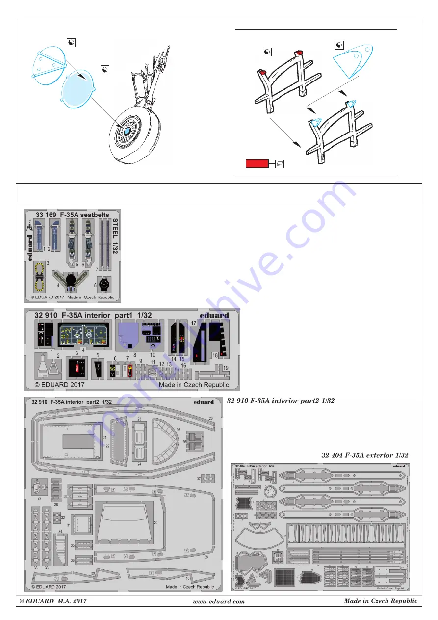 Eduard F-35A wheel bays & bomb bay 1/32 Скачать руководство пользователя страница 3