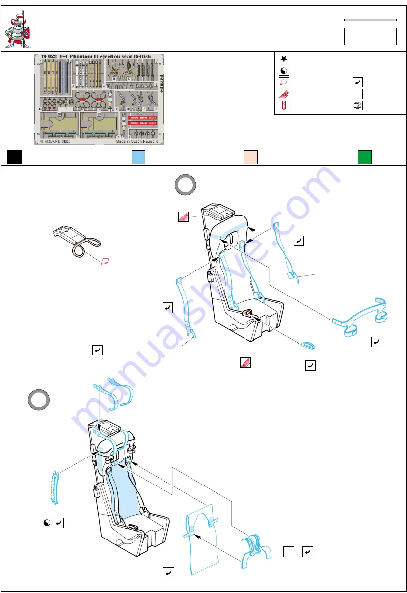 Eduard F-4 Phantom II ejection seat British Скачать руководство пользователя страница 1