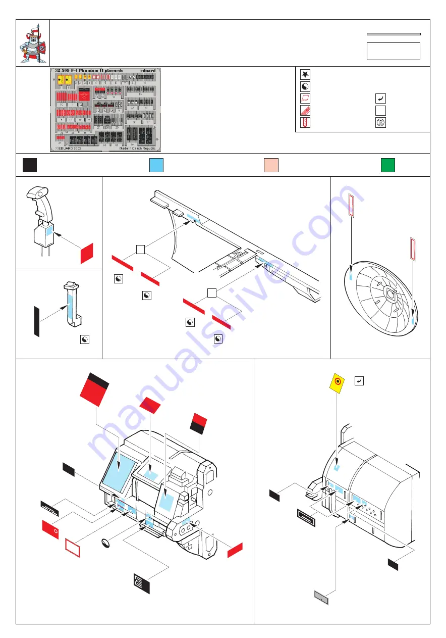 Eduard F-4 Phantom II Placards Assembly Instructions Download Page 1