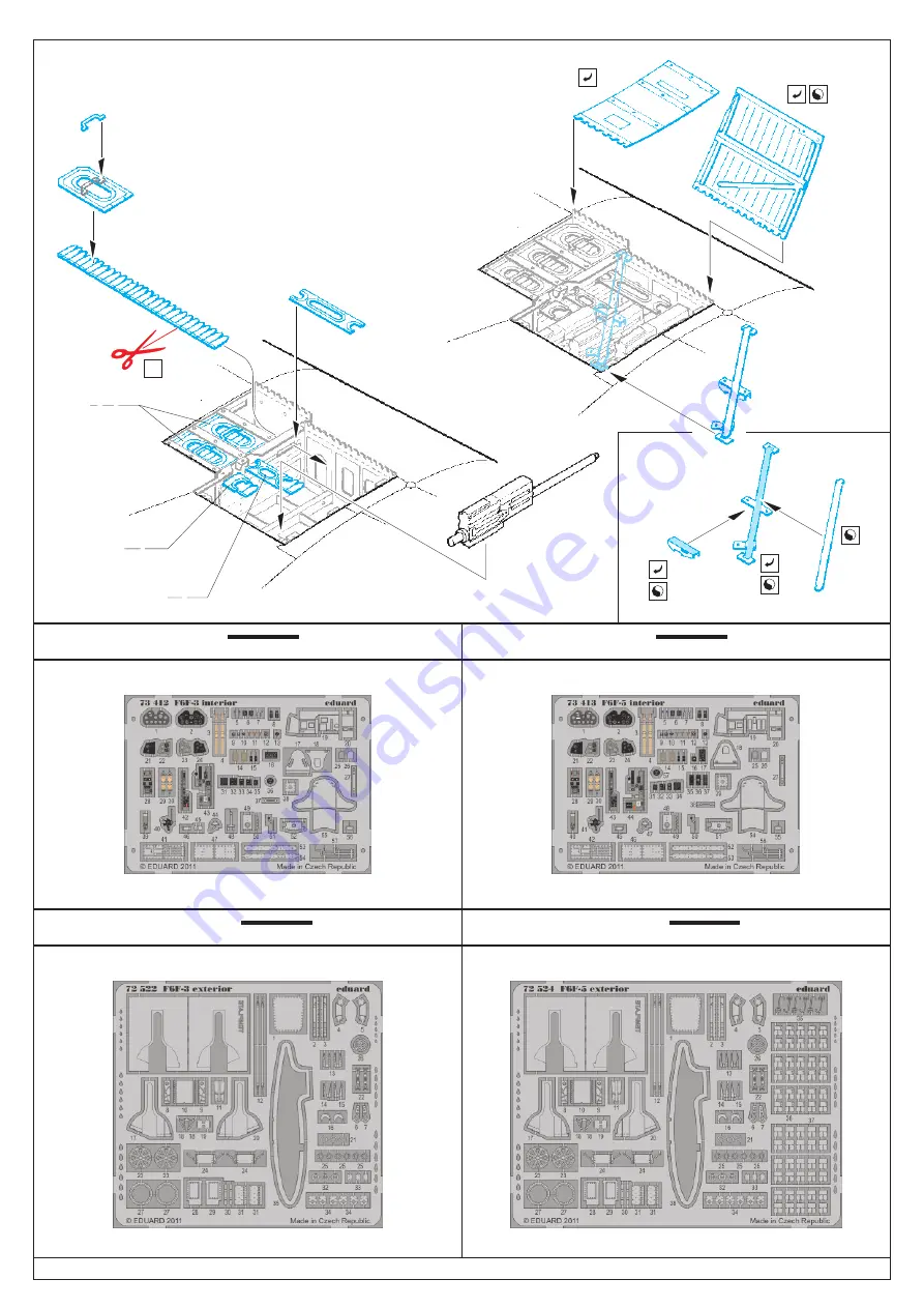 Eduard F6F gun bay Manual Download Page 2