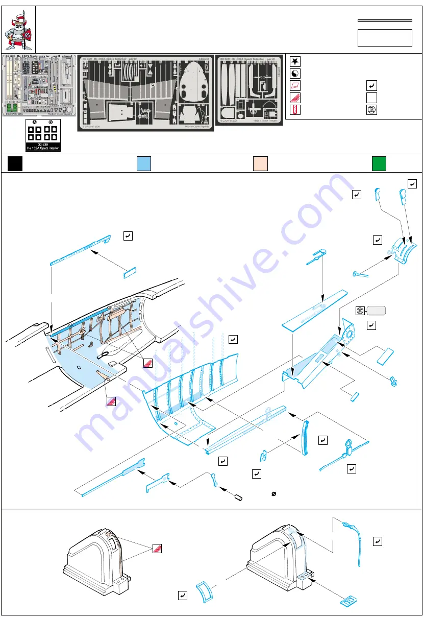 Eduard He 162A Spatz interior Quick Start Manual Download Page 1