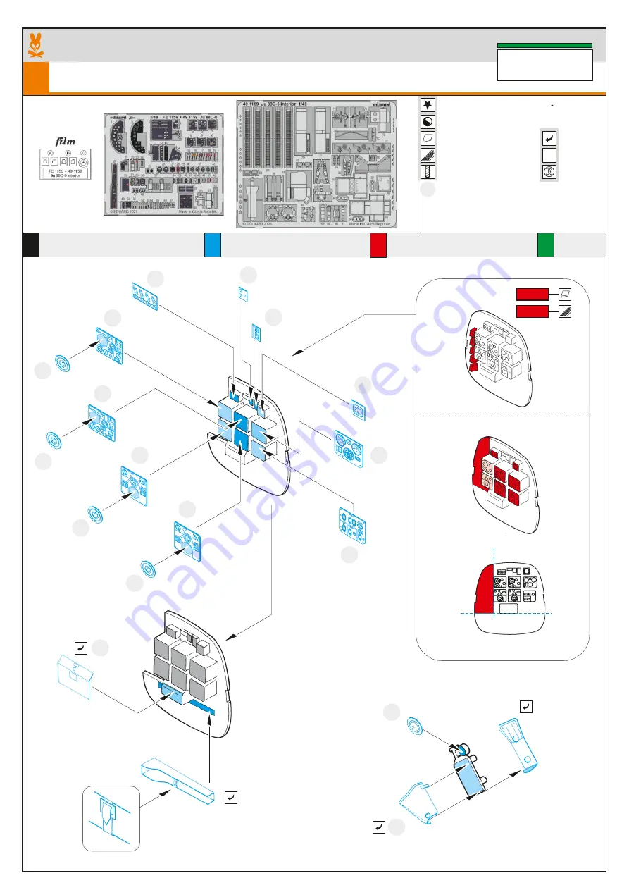 Eduard Ju 88C-6 interior Manual Download Page 1