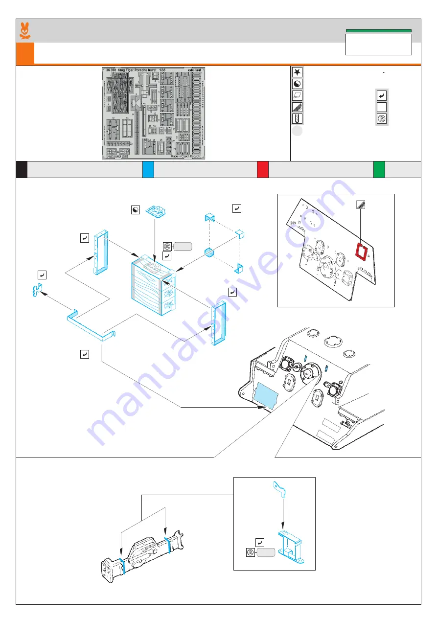 Eduard King Tiger Porsche turret Quick Start Manual Download Page 1