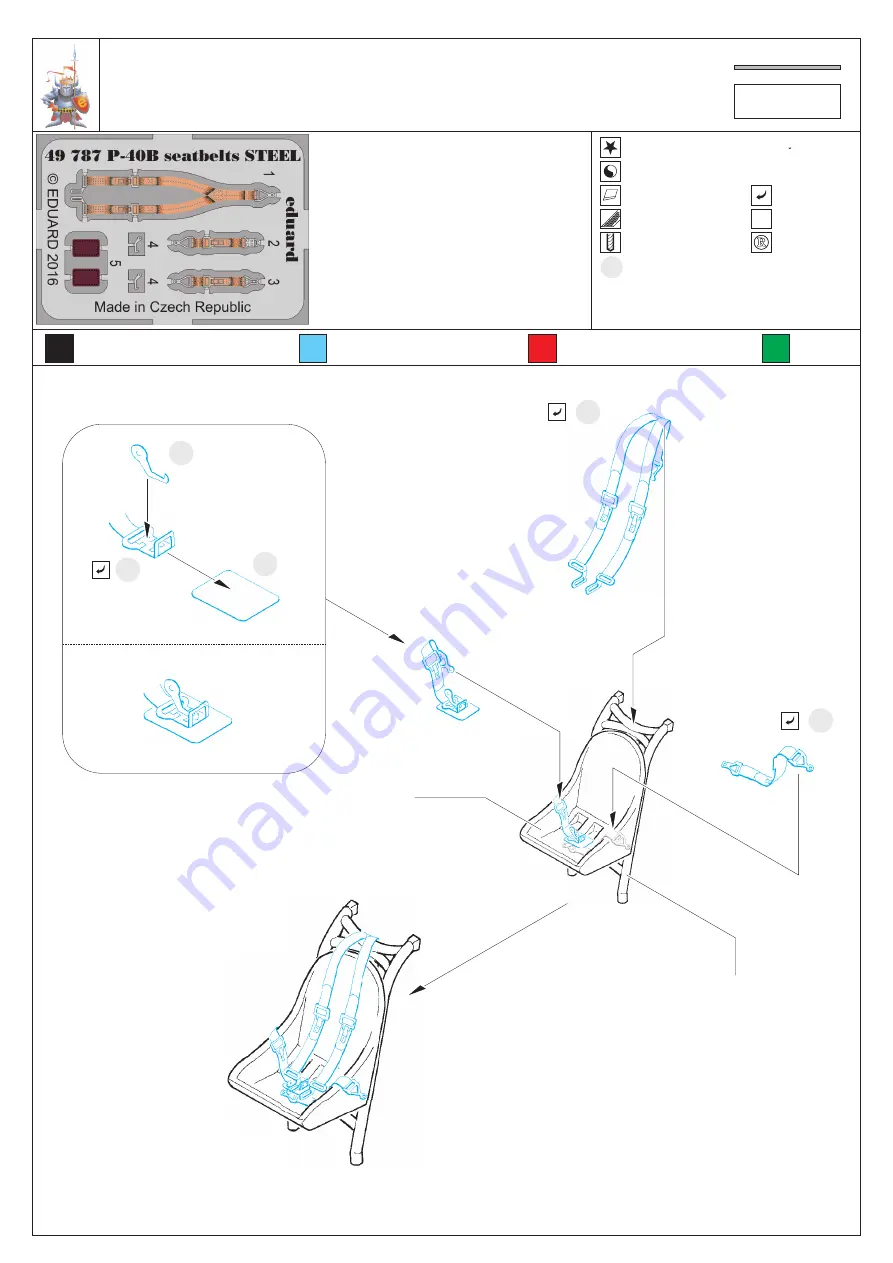 Eduard P-40B seatbelts STEEL Quick Start Manual Download Page 1