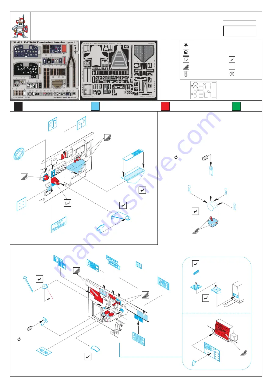 Eduard P-47D-20 Thunderbolt interior s. adh. Manual Download Page 1