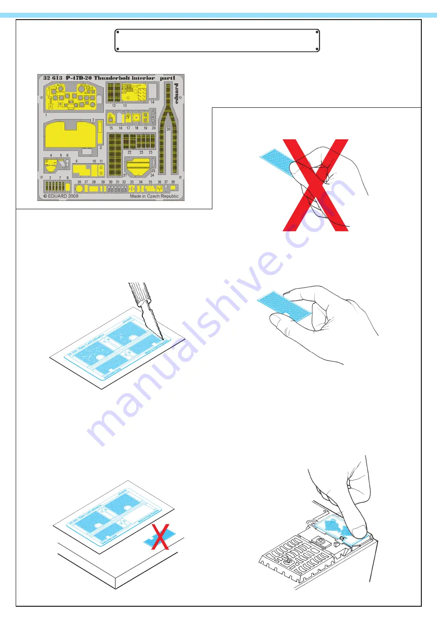 Eduard P-47D-20 Thunderbolt interior s. adh. Manual Download Page 5