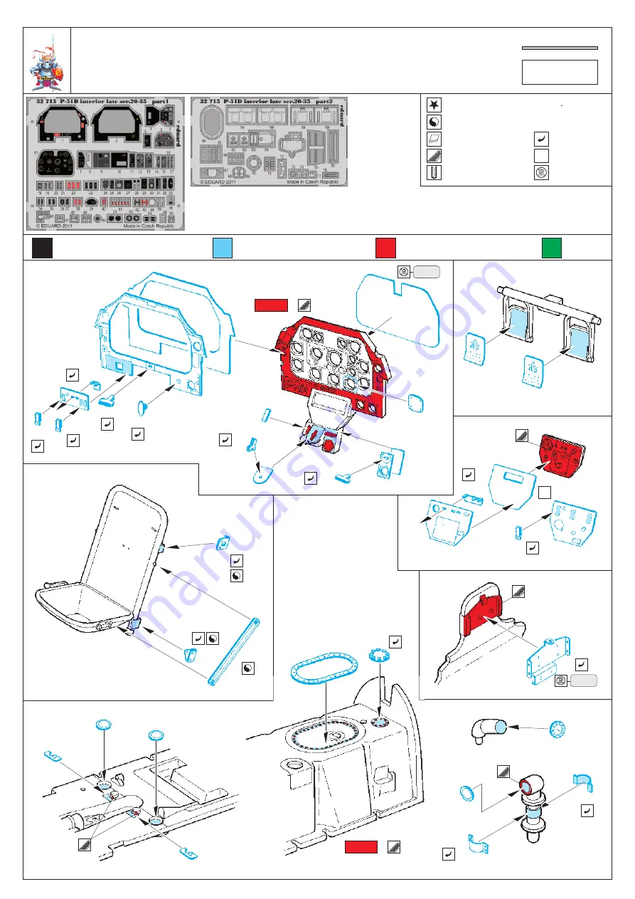 Eduard P-51D interior late ser.20-35 S.A. Manual Download Page 1