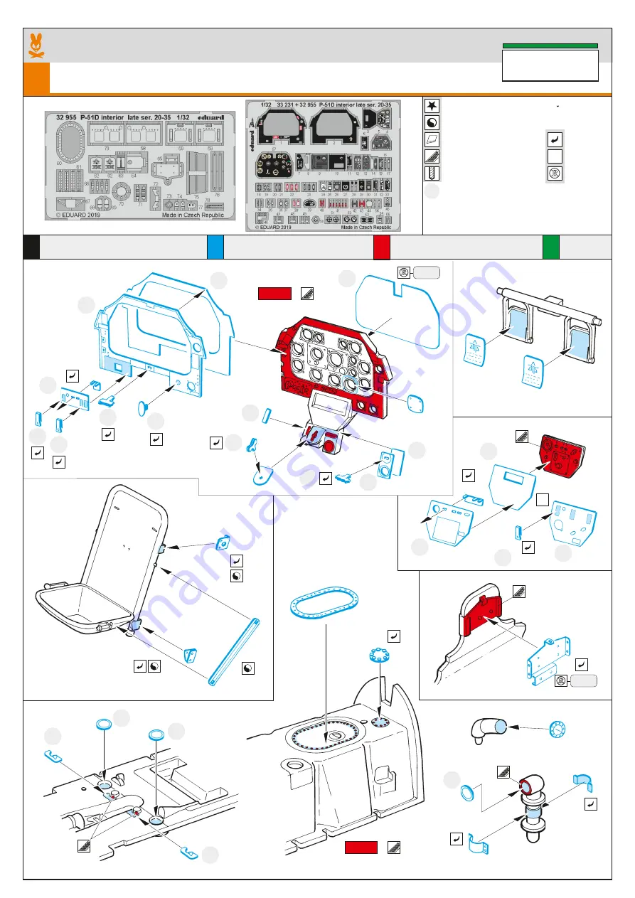 Eduard P-51D interior late ser. 20-35 Manual Download Page 1