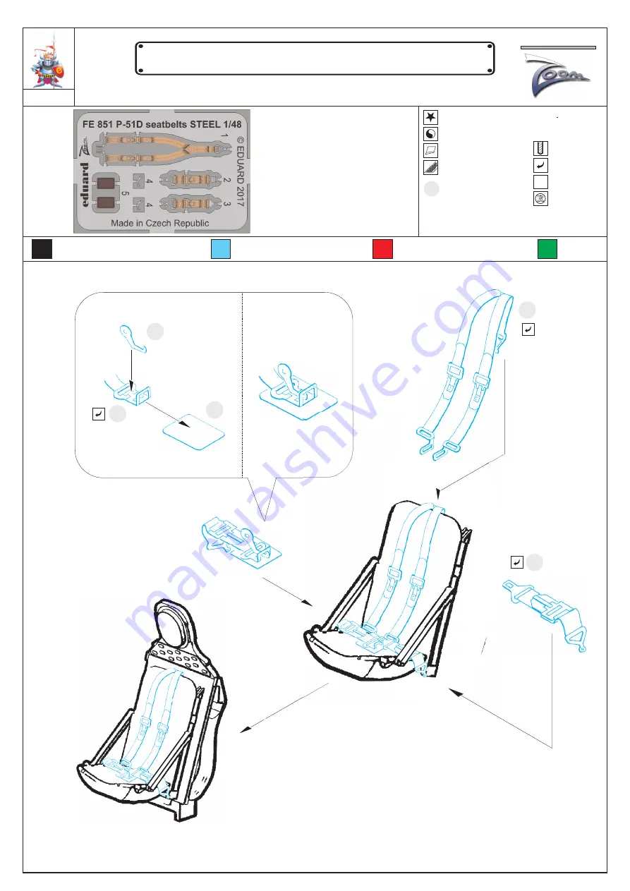 Eduard P-51D seatbelts STEEL 1/48 Скачать руководство пользователя страница 1