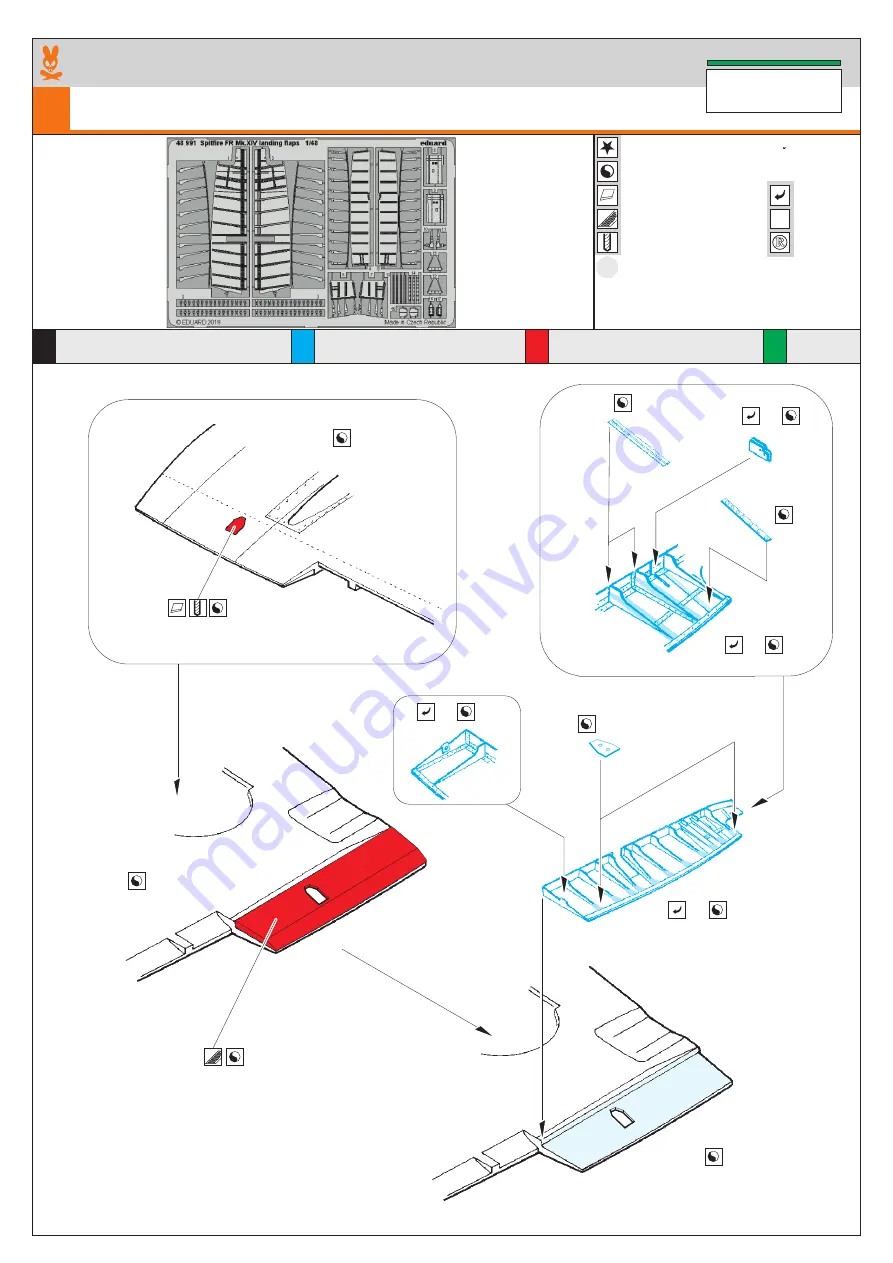 Eduard Spitfire FR Mk.XIV landing flaps Quick Start Manual Download Page 1