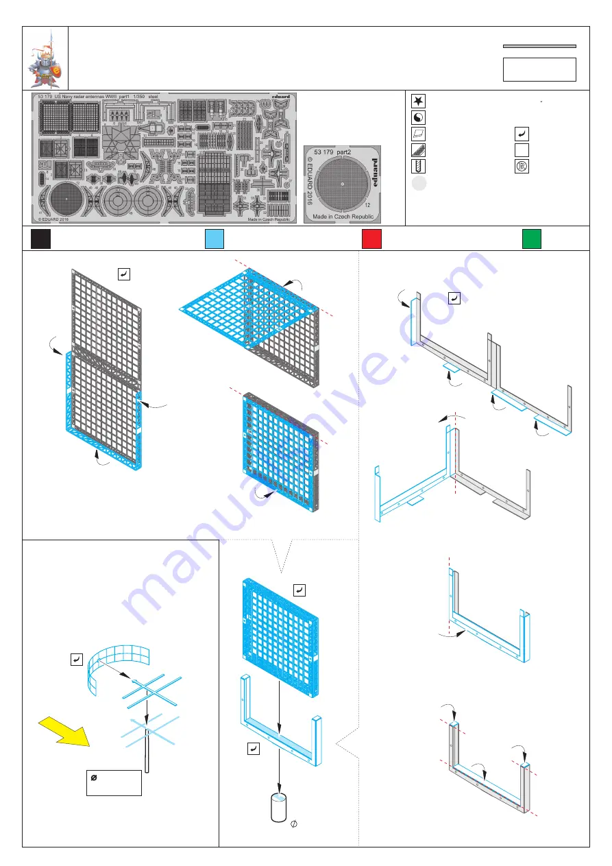 Eduard US NAVY radar antennas WWII 1/350 STEEL Скачать руководство пользователя страница 1