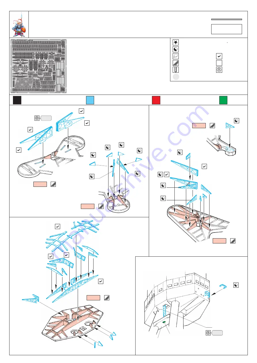 Eduard USS Arizona part 4-main top 1/200 Quick Start Manual Download Page 1