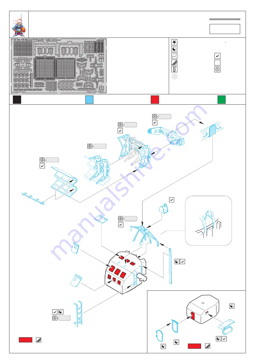 Eduard USS Hornet CV-8 part 2 - radar antennas Quick Start Manual Download Page 1