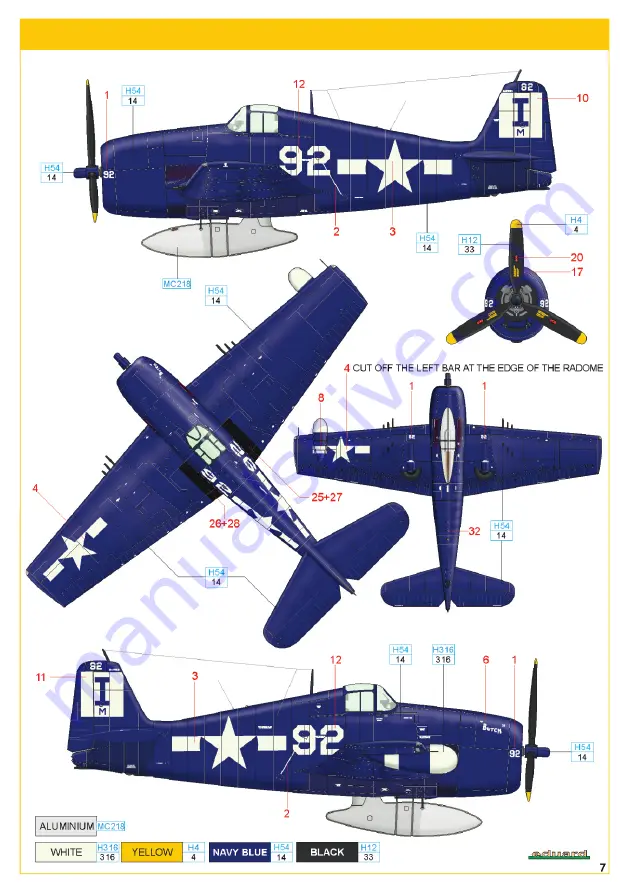 Eduard Weekend Edition F6F-5 Nightfighter Manual Download Page 7