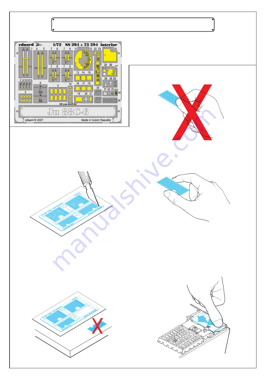 Eduard Zoom Ju 88C-6 interior self adhesive Скачать руководство пользователя страница 3