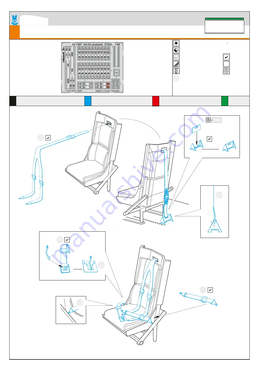 Eduard Zoom UH-1N seatbelts STEEL Assembly Instructions Download Page 1